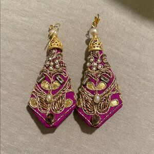 Handmade South Asian inspired embellished earrings